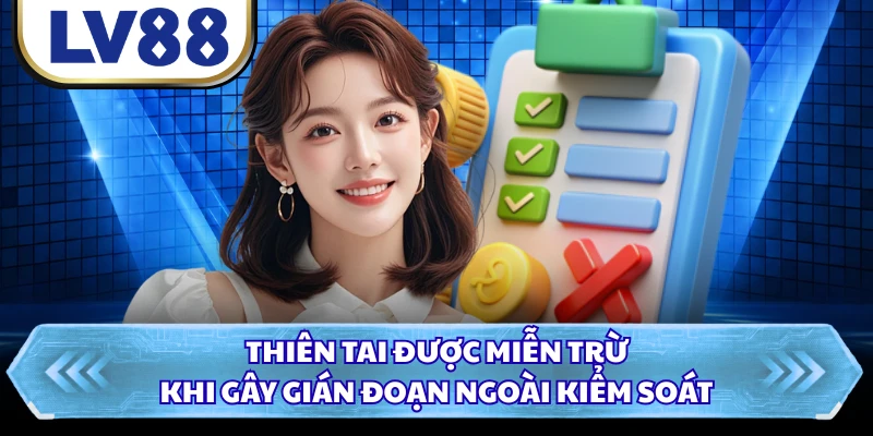Thiên tai được miễn trừ khi gây gián đoạn ngoài kiểm soát
